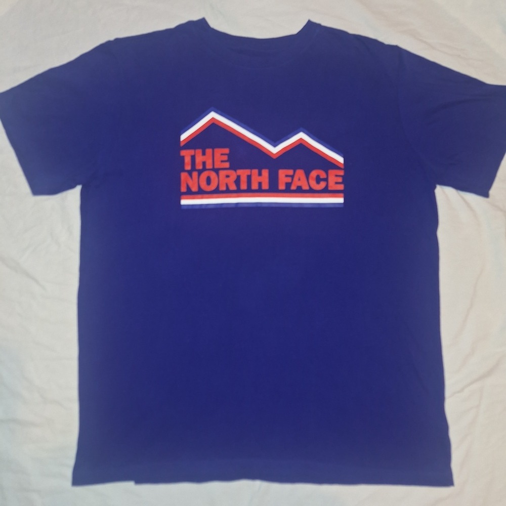 The North Face Men's Royal Blue Mountain Line Graphic Logo T-Shirt Size L